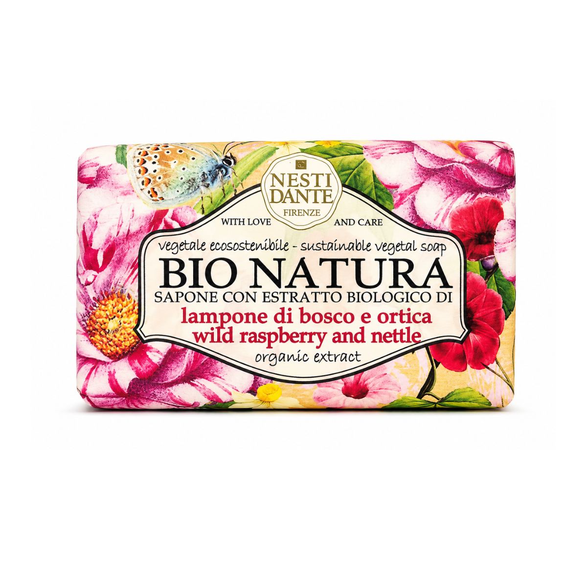 Jabón Vegetal Bionatura Frambuesa Silvestre y Ortiga 250 g