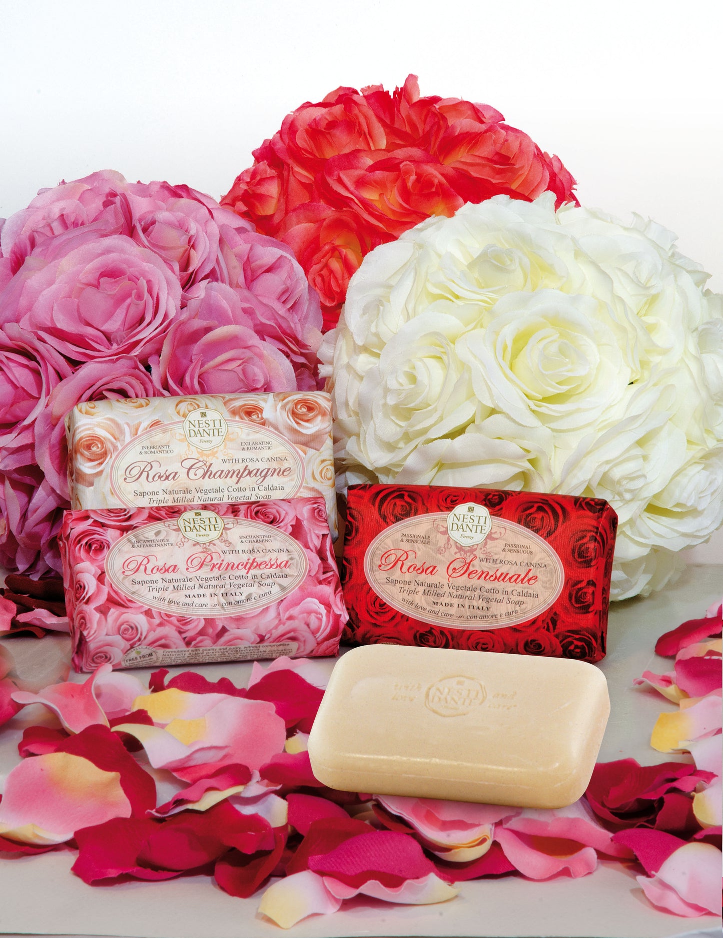 Kit Regalo Le Rose 3 Jabones Vegetales 150 g